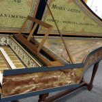 Side view of Double Manual Flemish Harpsichord by Robert Hicks 1988/2017